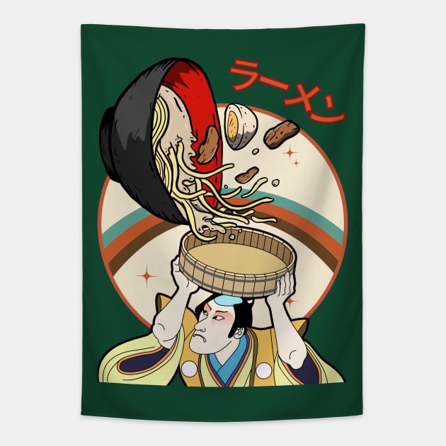 Samurai Ramen- Kuro Ramen Tapestry by SEIKA by FP