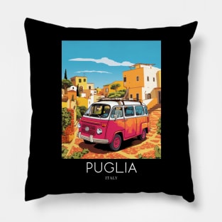 A Pop Art Travel Print of Puglia - Italy Pillow