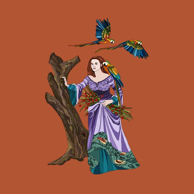 Lady with macaws by Quality Quail