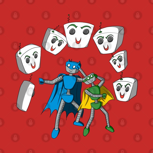Joke-Bot torments BatBot and RoBot by Art of Love Bots