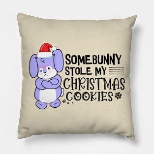 Somebunny Stole My Christmas Cookies Pillow