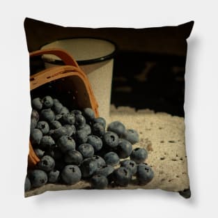 Blueberries in Basket - Old World Stills Series Pillow