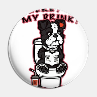 Dog reading on the toilet 95014 Pin