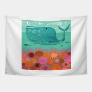 Whale by the Beach Tapestry