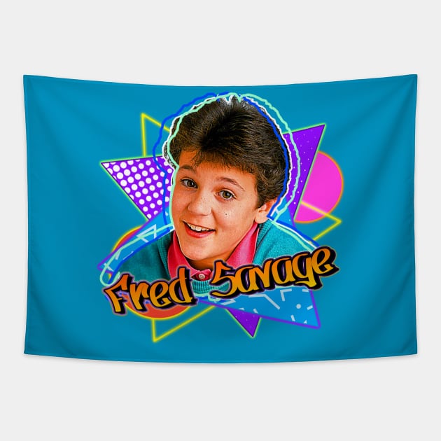 Fred Savage Retro 90s Style Graphics Fan Art Tapestry by darklordpug