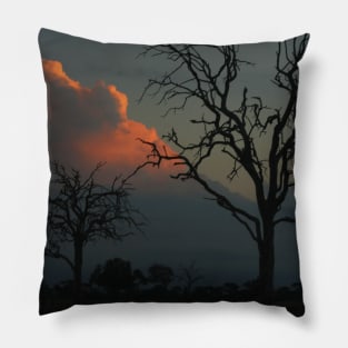 African Trees Dusk Pillow