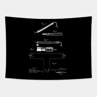 Telegraphic Pen Vintage Patent Drawing Tapestry