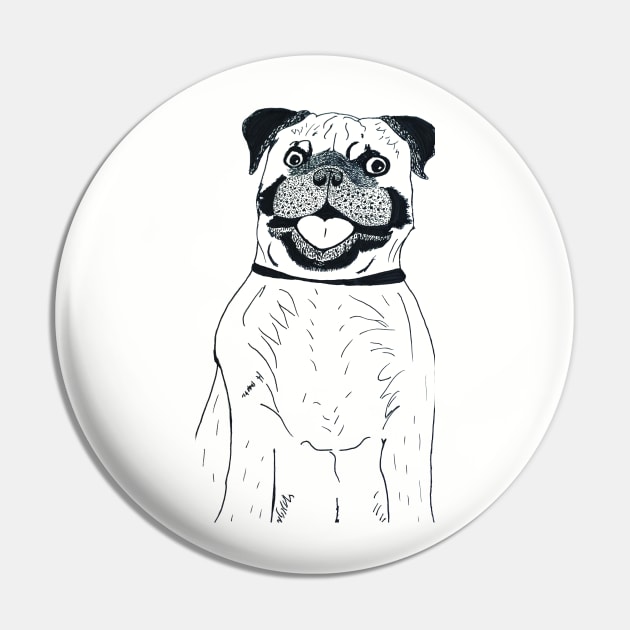 Portrait Pug Pin by Soundtrack Alley