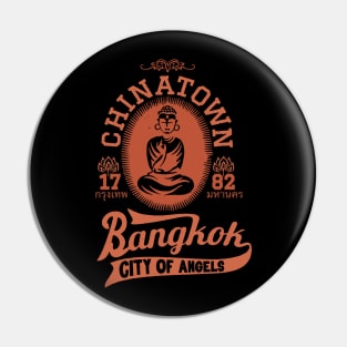 Vintage Bangkok Buddha Logo - Retro Thai Shirt Design Pin