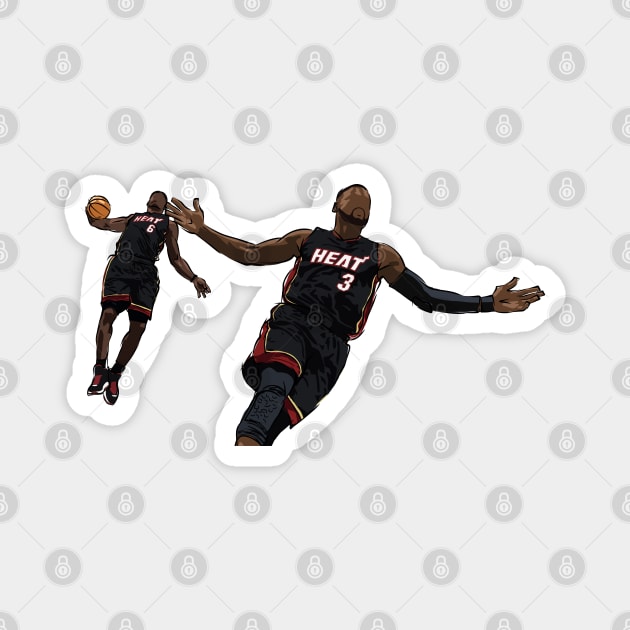 Dwyane Wade and LeBron James Iconic Miami Sketch Magnet by rattraptees