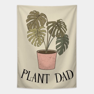 Plant Dad - Boho Monstera Plant (Black) Tapestry