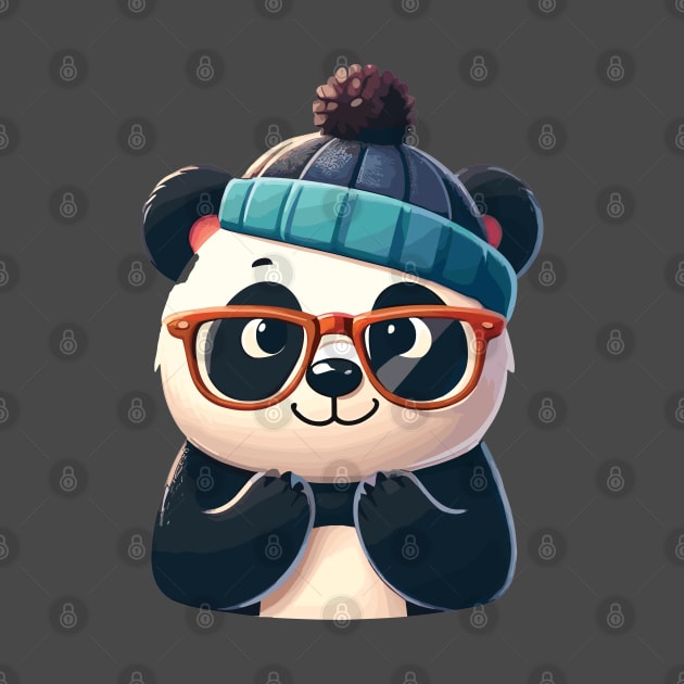 Cute Panda Wearing glasses by RORO-ZORO