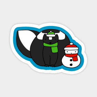 Skunk and Snowman Magnet