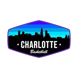 Charlotte Basketball Hexagonal Sunset T-Shirt
