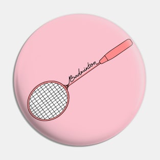 Minimalist Badminton Racket of Badminton Player (Red) Pin