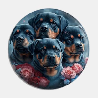 Rottweiler Puppy Family Pin