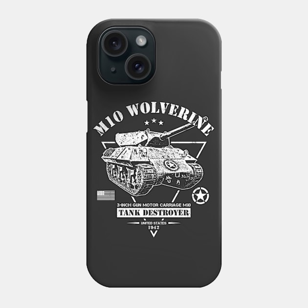 M10 Wolverine Tank Destroyer Phone Case by Military Style Designs