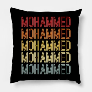 Mohammed Name Vintage Retro Pattern Pillow