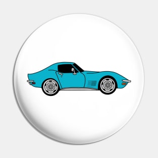 Mulsanne Blue C3 Corvette Pin