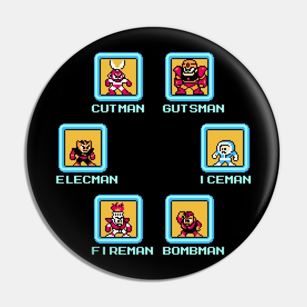 Mega-Man 1 Robot Masters Pin by allysontx