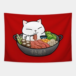 Chubby Cat Sukiyaki Tapestry