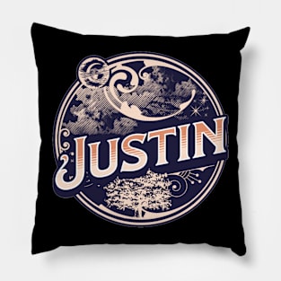 Justin Name Tshirt Pillow