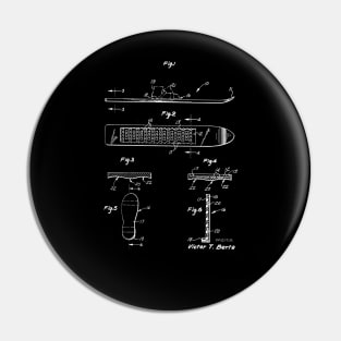 Snow Board Vintage Patent Drawing Pin