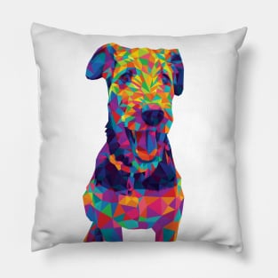 Rainbow Geometric Airedale Terrier Pillow