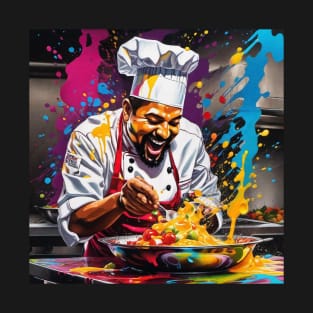 Colorful artsy design of Chef Fun T-Shirt