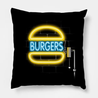 burger light sign Pillow