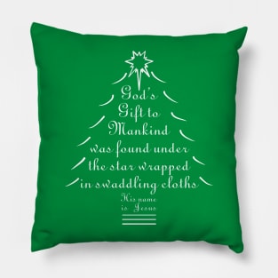 God's Gift to Mankind Christmas Tree - White Pillow