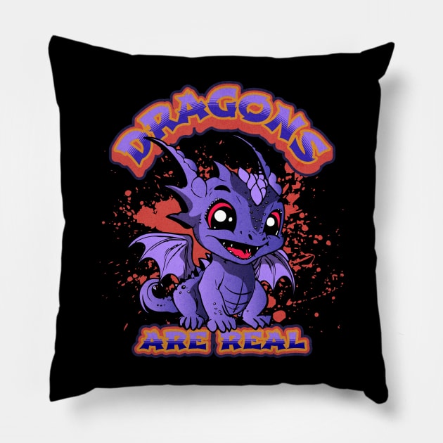 Dragons Are Real Pillow by Norse Magic