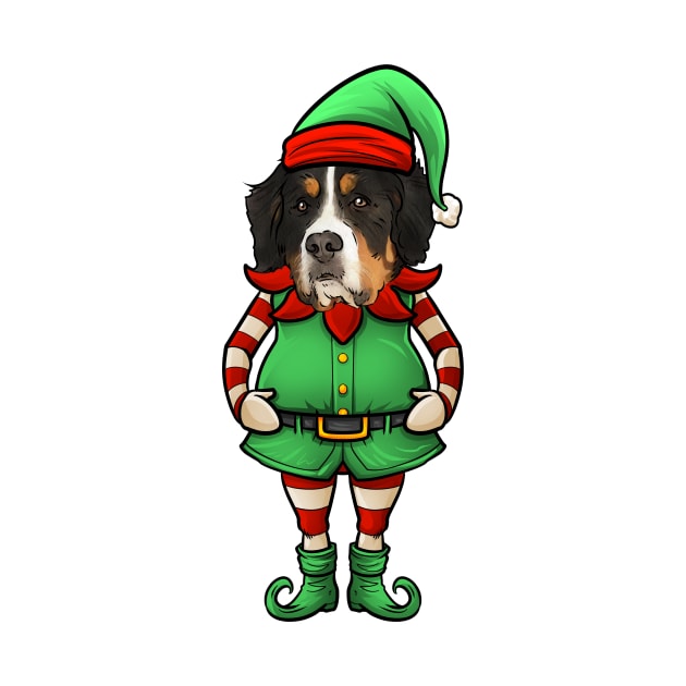 Bernese Mountain Dog Christmas Elf by whyitsme