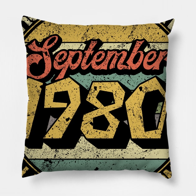 born September 1980 Vintage Gift Pillow by thuden1738