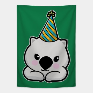 Cute Party Hat Wombat Tapestry