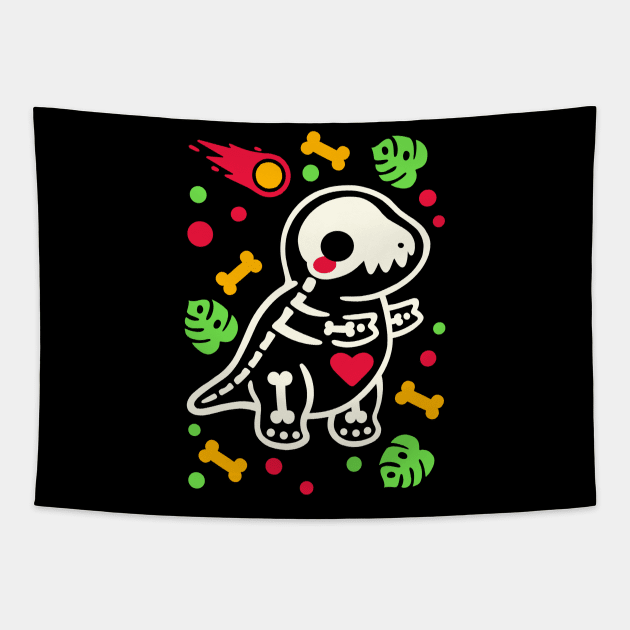 Tyrannosaurus rex skeleton Tapestry by NemiMakeit