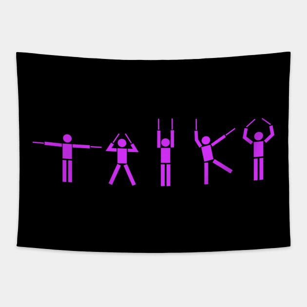 Taiko People violet Tapestry by Austin Taiko