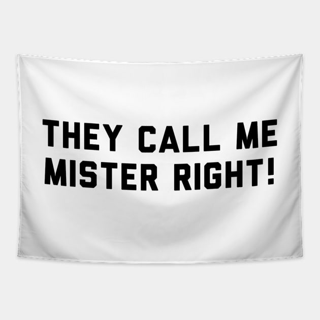 Mister right funny t-shirt! Tapestry by chessmate