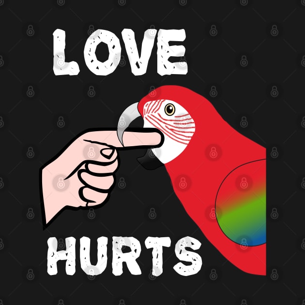 Love Hurts Greenwing Macaw Parrot Biting by Einstein Parrot