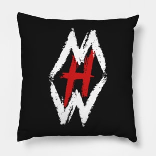 Large White and Red Hidden Wisdom Logo Pillow