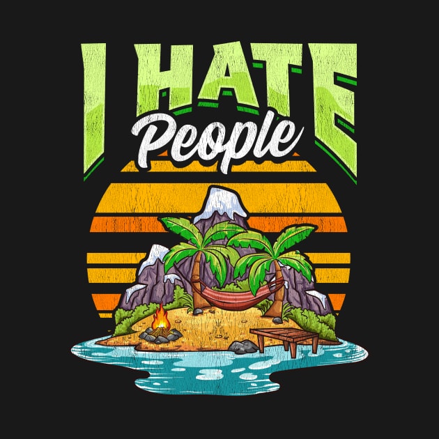 Cute & Funny I Hate People Beach Vacation Pun by theperfectpresents