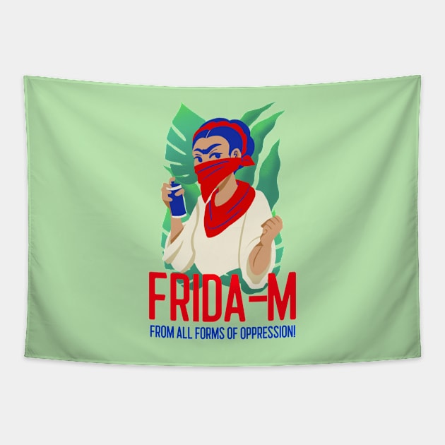 'FRIDA-M' Frida Kahlo inspired design Tapestry by Lemon Squeezy design 