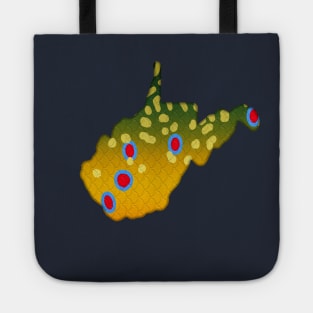 Fish West Virginia Brook Trout Colorful Fishing State Map Art Tote