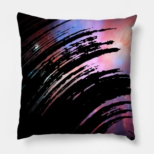 Large paint brush stroke galaxy whoosh Pillow