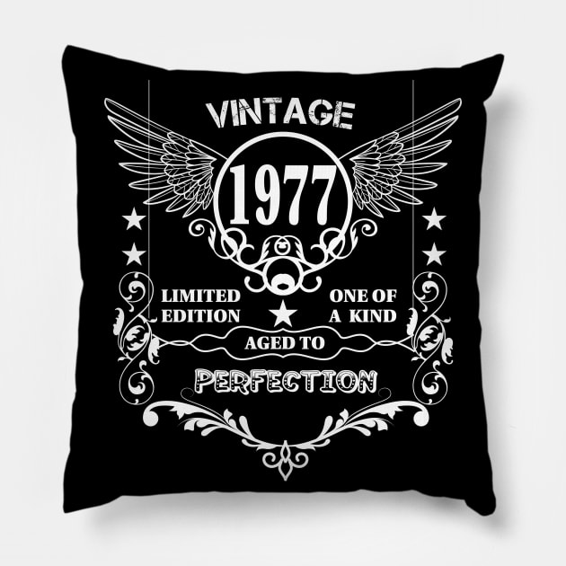 Vintage 1977 Aged To Perfection Pillow by Diannas