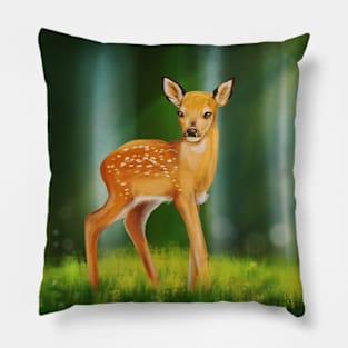 Doe in the Wood Pillow