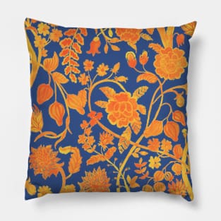 Chinese Orange Floral Pattern - Hong Kong Summer Flowers Pillow