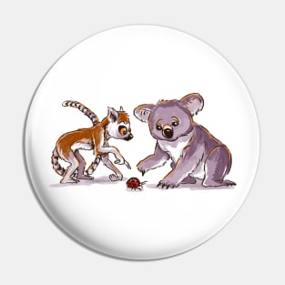 Koala & Lemur & Ladybug Pin