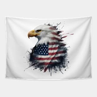 Eagle American Flag Watercolor Tapestry