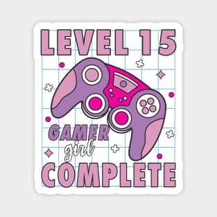 15th Birthday Level 15 Complete Gamer Girl Magnet